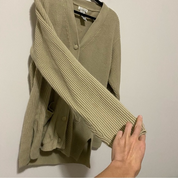 Yarnworks Vintage Tan Long Button Front Cardigan Large - Picture 3 of 12
